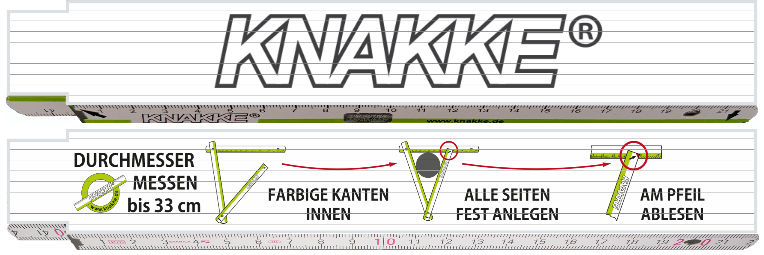 Knakke Online-Designer – Zollstock individuell mit Logo und Text gestalten